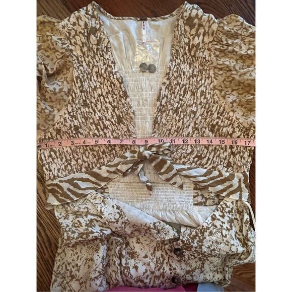 Free People String Of Hearts Maxi Dress Smocked size L - Picture 6 of 9